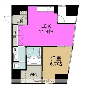 W.O.B.NISHIUMEDA【8階】の間取り