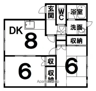 コーポ公園下町【202号室】の間取り