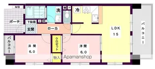 アヴァンセーヌ西新【5階】の間取り