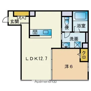 GENIUS大橋【104号室】の間取り