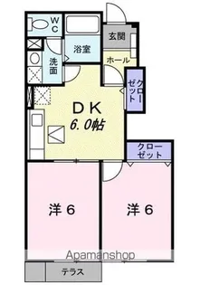 アプトソレアード【104号室】の間取り