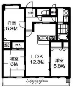 PEACEFULL N−2【4階】の間取り