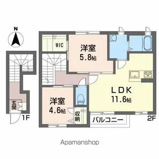 ウエスト・ウイン【2階】の間取り