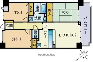 センターコート天神南【2階】の間取り