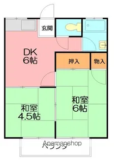 秋山ハイツ【2階】の間取り