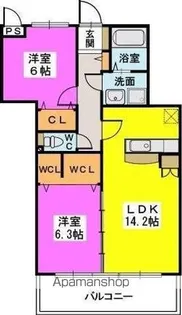 プレアパーク井上【1階】の間取り