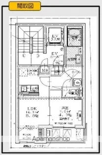 HIDE MARINA UENO【4階】の間取り