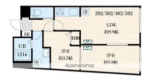 ALATO自由が丘【202号室】の間取り