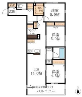 クレスト【2階】の間取り