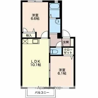 メゾン花水木B【1階】の間取り