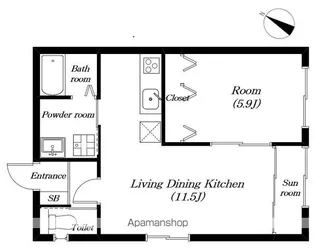 レオン【203号室】の間取り