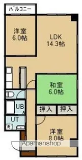 シャトーかなほり【106号室】の間取り