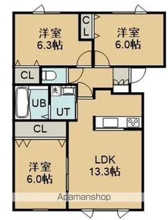MAISON・DE・FAMILLEⅡ(メゾンドファミーユツー)【101号室】の間取り