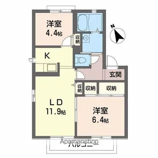 大町ガーデンライフ【E202号室】の間取り