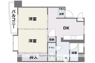 ハイツ三笠【4階】の間取り