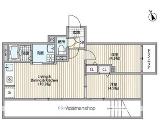 HJクラウン1【1階】の間取り