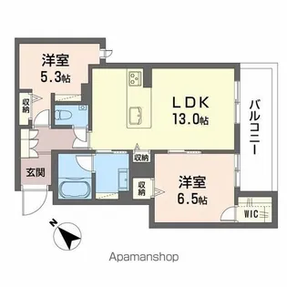 シャーメゾン トレゾール【204号室】の間取り