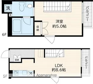 FULLEA若松河田【5階】の間取り