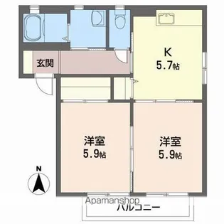 福島県福島市泉字道下【アパート】の間取り