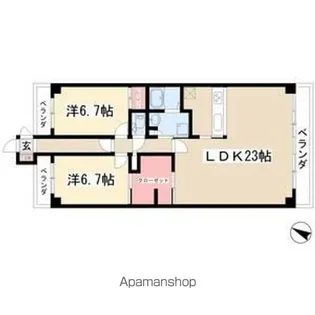 ビラ三秀山中【3階】の間取り