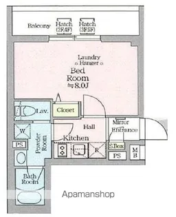 東京都新宿区西新宿8丁目【マンション】の間取り