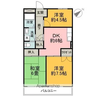 グランメール【405号室】の間取り