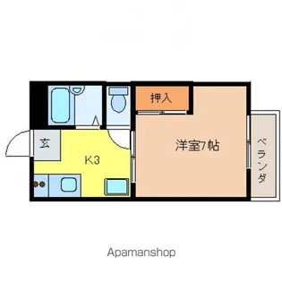 サンヒルズ飯田【104号室】の間取り