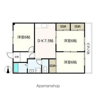 飯田第二コーポ【103号室】の間取り