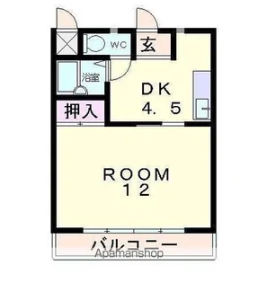 敷島第4マンション【206号室】の間取り