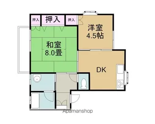 フローラル玉川【1階】の間取り