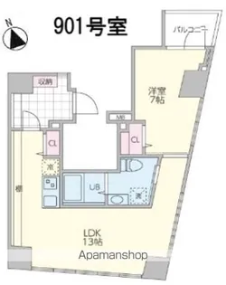 クーカイ・テラス白金高輪【9階】の間取り