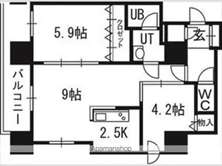 クレジデンス札幌・南4条【11階】の間取り