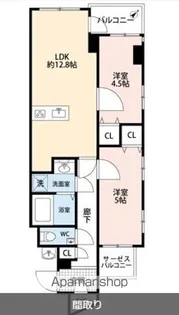 クレヴィア新宿中落合 WEST【5階】の間取り
