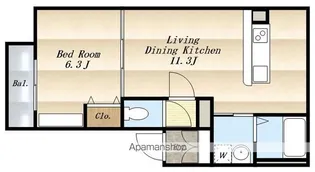 ポルト・ボヌール【2階】の間取り