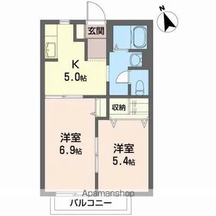 プレッセ山根G棟【2階】の間取り