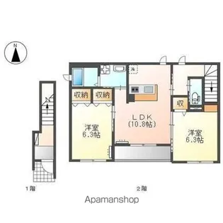 ヴィラ田中A【202号室】の間取り