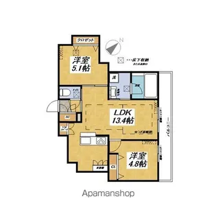 2026年2月完成 ARETE氷川台【1階】の間取り