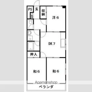 ハイツスペイン村【3階】の間取り