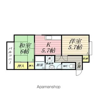 神奈川県横浜市磯子区田中1丁目【アパート】の間取り