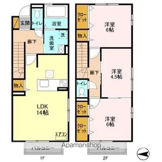 千葉県柏市宿連寺【テラスハウス】の間取り