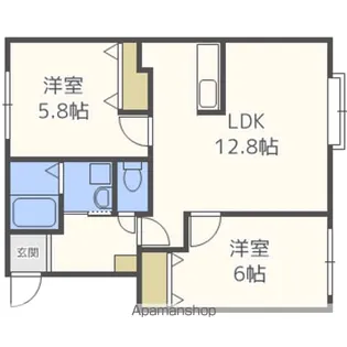 パレットコートK【203号室】の間取り