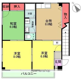 コーポYANO 1号・2号・3号【1階】の間取り