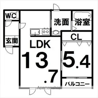 MAISON FLEUR(メゾンフルール)【2階】の間取り