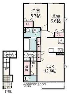 ナチューレ竜南 N棟【202号室】の間取り