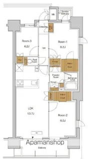 RJRプレシア東十条ガーデン【13階】の間取り