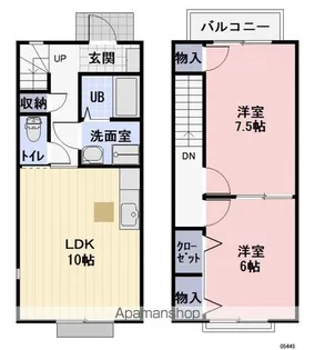 滋賀県長浜市祇園町【テラスハウス】の間取り