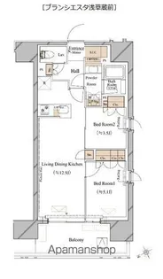 ブランシエスタ浅草蔵前【6階】の間取り