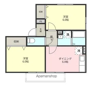 クリアコート宇城 B棟【205号室】の間取り