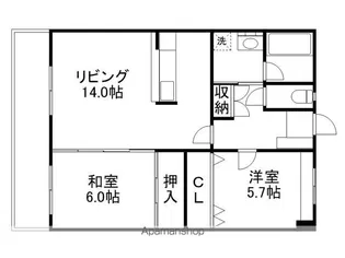 山王団地弐番館【1階】の間取り