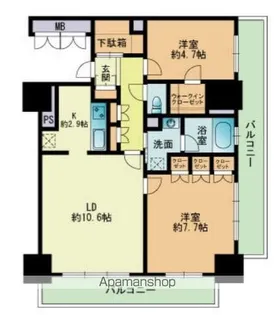RJRプレシア吉塚駅前【14階】の間取り